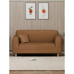 Myntra Elegant Homes Beige Polyester 2 Piece Sofa Cover With Arms-picture-11