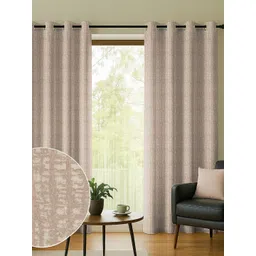 Myntra Elegant Homes Beige Set of 2 Black Out Door Curtain-picture-36