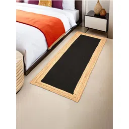Myntra Elegant Homes Black & Beige Textured Jute Anti-Skid Bed Side Runner-picture-32
