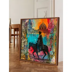 Myntra Elegant Homes Black & Blue Birds and Animals Printed Canvas Wall Art-image-24