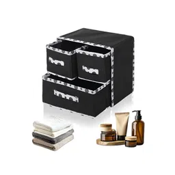 Myntra Elegant Homes Black & White 3 Pieces Dot Printed Drawer Organisers-picture-38
