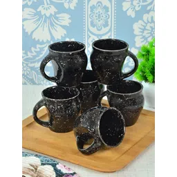 Myntra Elegant Homes Black & White 6 Pieces Printed Ceramic Glossy Cups-picture-23