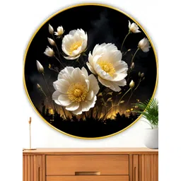 Myntra Elegant Homes Black & White Floral and Botanical Canvas Wall Paintings-picture-22