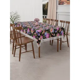 Myntra Elegant Homes Black Floral Waterproof 6-Seater Table Cover-picture-32