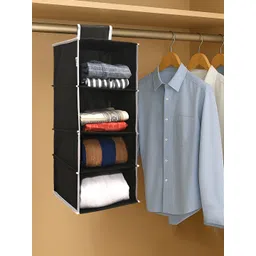 Myntra Elegant Homes Black Foldable 4 Shelf Hanging Closet Multi-Utility Organiser-picture-18