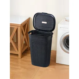 Myntra Elegant Homes Black Plastic 55L Laundry Basket-picture-48
