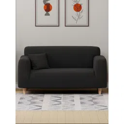 Myntra Elegant Homes Black Solid Polyester 1 Piece Sofa Cover With Arms-picture-33