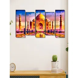 Myntra Elegant Homes Blue & Beige 5 Pieces Buddha Religious Canvas Wall Art-picture-18