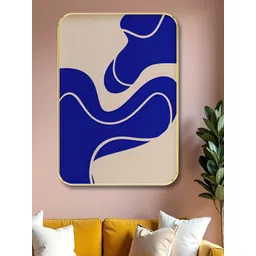 Myntra Elegant Homes Blue & Beige Abstract Printed Wooden Wall Art-picture-31