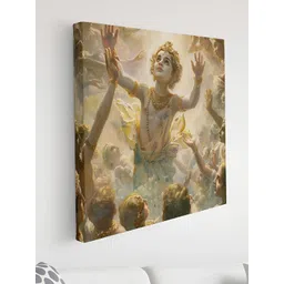 Myntra Elegant Homes Blue & Beige Child Lord Krishna Religious Canvas Wall Art-picture-16