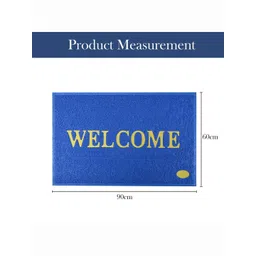 Myntra Elegant Homes Blue & Beige Textured Anti-Skid Welcome Doormat image 5