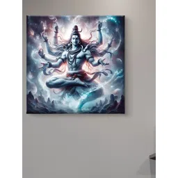 Myntra Elegant Homes Blue & Black Lord Shiva Canvas Religious Wall Art-picture-18