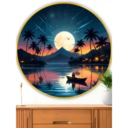 Myntra Elegant Homes Blue And Brown Printed Wood Wall Art-image-49