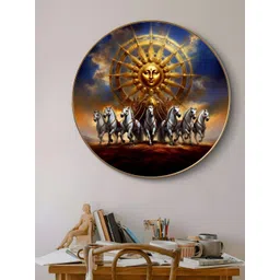 Myntra Elegant Homes Blue & Gold-Toned 1 Piece Wood Religious Wall Paintings-picture-40