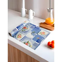 Myntra Elegant Homes Blue & Peach Colored Floral Printed Shelf Liner Organiser-image-41
