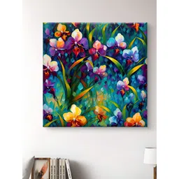 Myntra Elegant Homes Blue & Purple Floral Canvas Wall Art-picture-20