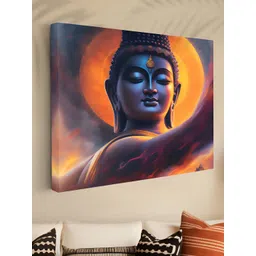 Myntra Elegant Homes Blue & Red Buddha Canvas Wall Art-picture-36
