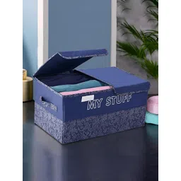 Myntra Elegant Homes Blue & White 2 Compartments Foldable Drawer Organisers-image-44