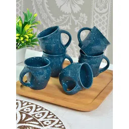 Myntra Elegant Homes Blue & White 6 Pieces Ceramic Glossy Cups-picture-22