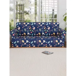 Myntra Elegant Homes Blue & White Printed 3 Seater Sofa Cover-picture-35