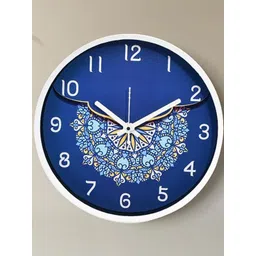 Myntra Elegant Homes Blue & White Printed Non-Ticking Analogue Wall Clock- 12 Inches-picture-35