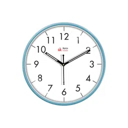 Myntra Elegant Homes Blue & White Printed Silent Analogue Contemporary Wall Clock-picture-22