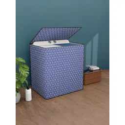 Myntra Elegant Homes Blue & White Printed Washing Machine Cover-picture-31
