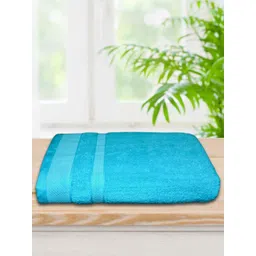 Myntra Elegant Homes Blue And White Striped 500 GSM Cotton Bath Towel-image-12