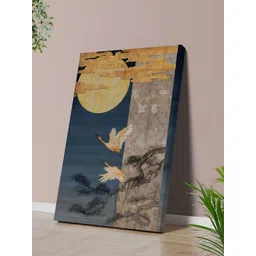 Myntra Elegant Homes Blue & Yellow Birds And Animals Printed Canvas Wall Art-picture-28