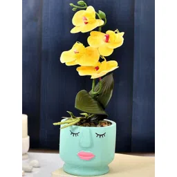 Myntra Elegant Homes Blue & Yellow Orchid Artificial Plant With Pot-picture-36