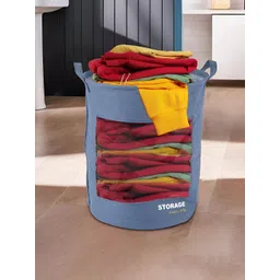 Myntra Elegant Homes Blue Portable Foldable Laundry Bag-image-21