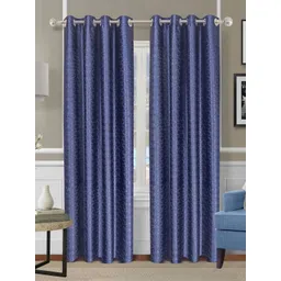 Myntra Elegant Homes Blue Set of 2 Geometric Room Darkening Door Curtain-picture-37