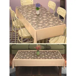 Myntra Elegant Homes Brown 2 Pieces Floral Cotton 6-Seater Table Covers-picture-33