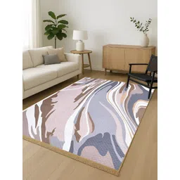 Myntra Elegant Homes Brown Abstract No Shredding Polyester Carpet-picture-12