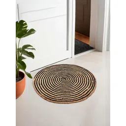 Myntra Elegant Homes Brown & Black Handwoven Jute Doormats-picture-38