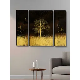 Myntra Elegant Homes Brown & Gold-Toned 3 Pieces Tree Floral & Botanical Wall Art-picture-22