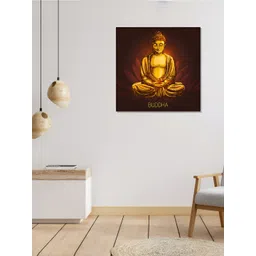 Myntra Elegant Homes Brown & Gold-Toned Buddha Canvas Religious Wall Painting-picture-32