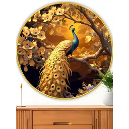 Myntra Elegant Homes Brown & Yellow Peacock Birds And Animals Wooden Wall Art-picture-27
