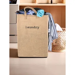 Myntra Elegant Homes Brown Foldable Laundry Basket with Handles-image-49
