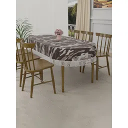 Myntra Elegant Homes Brown Geometric Printed Waterproof Plastic Oval 6-Seater Table Cover-picture-33