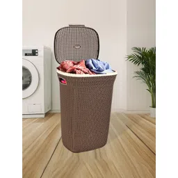 Myntra Elegant Homes Brown Plastic Laundry Basket-picture-12