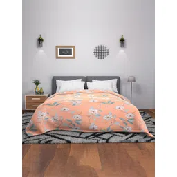 Myntra Elegant Homes Comforters Peach & Grey 300 GSM Reversible Double Bed Comforter-picture-29