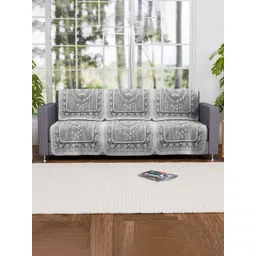 Myntra Elegant Homes Cream 3 Seater Cotton Sofa Cover-picture-16