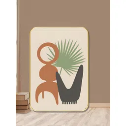 Myntra Elegant Homes Cream-Coloured & Green 1 Piece Wood Other Wall Paintings image 1