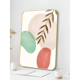 Myntra Elegant Homes Cream-Coloured & Green Wood Abstract Botanical Wall Art-picture-22