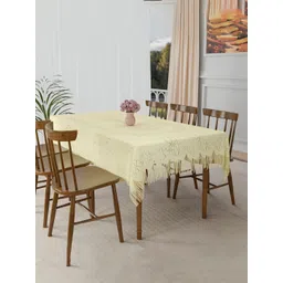 Myntra Elegant Homes Cream Floral Cotton 6-Seater Table Cover-picture-39