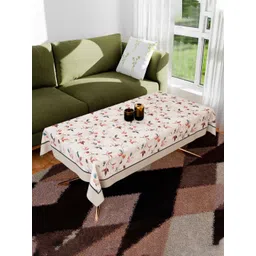 Myntra Elegant Homes Cream Floral Printed 4-Seater Cotton Centre Table Cover-picture-37