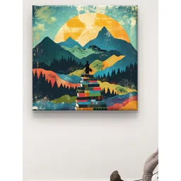 Myntra Elegant Homes Gold-Toned & Black Abstract Art Canvas Wall Art-picture-11