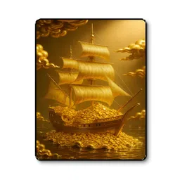 Myntra Elegant Homes Gold-Toned & Black Wealth Ship Money Wall Art-picture-33