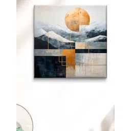 Myntra Elegant Homes Gold-Toned & Off White Printed Canvas Wall Art-picture-13